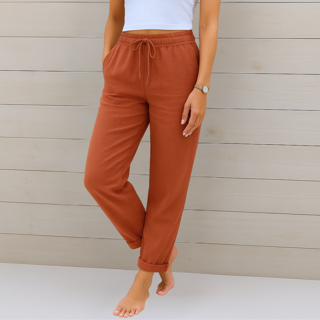 Maja | Pantaloni stretch in lino traspirante premium