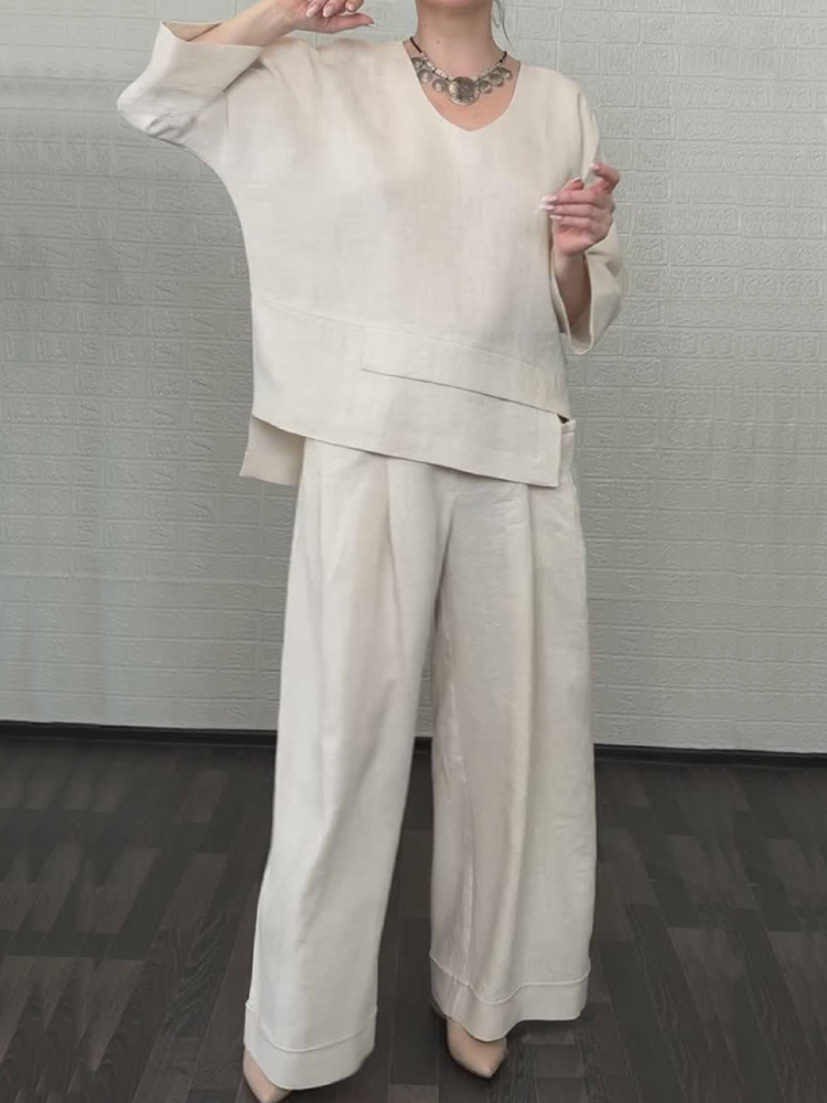 Renaya | Completo casual in cotone e lino