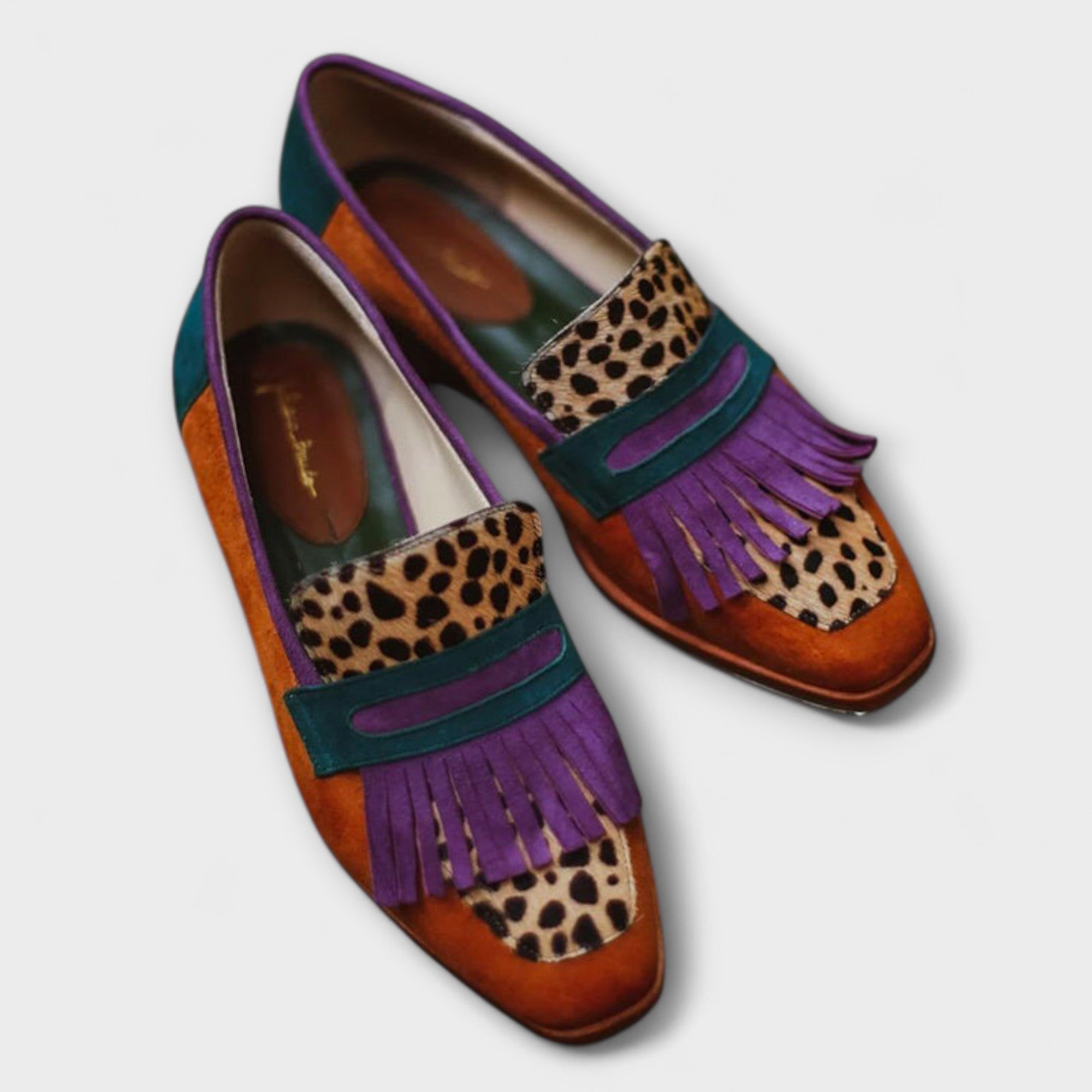 Fallon | Mocassino marrone con stampa leopardo