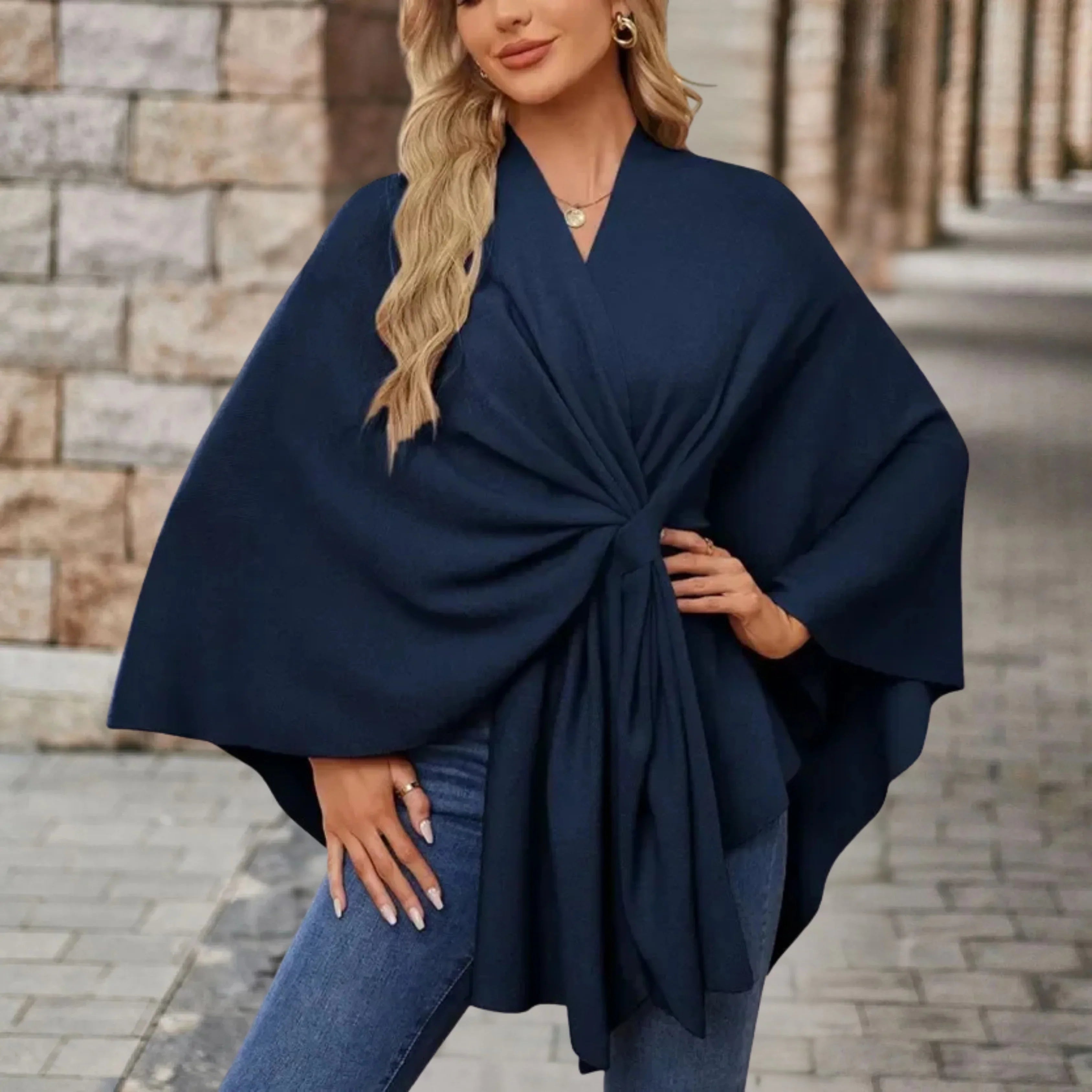 Yvette | Poncho Elegante Drappeggiata