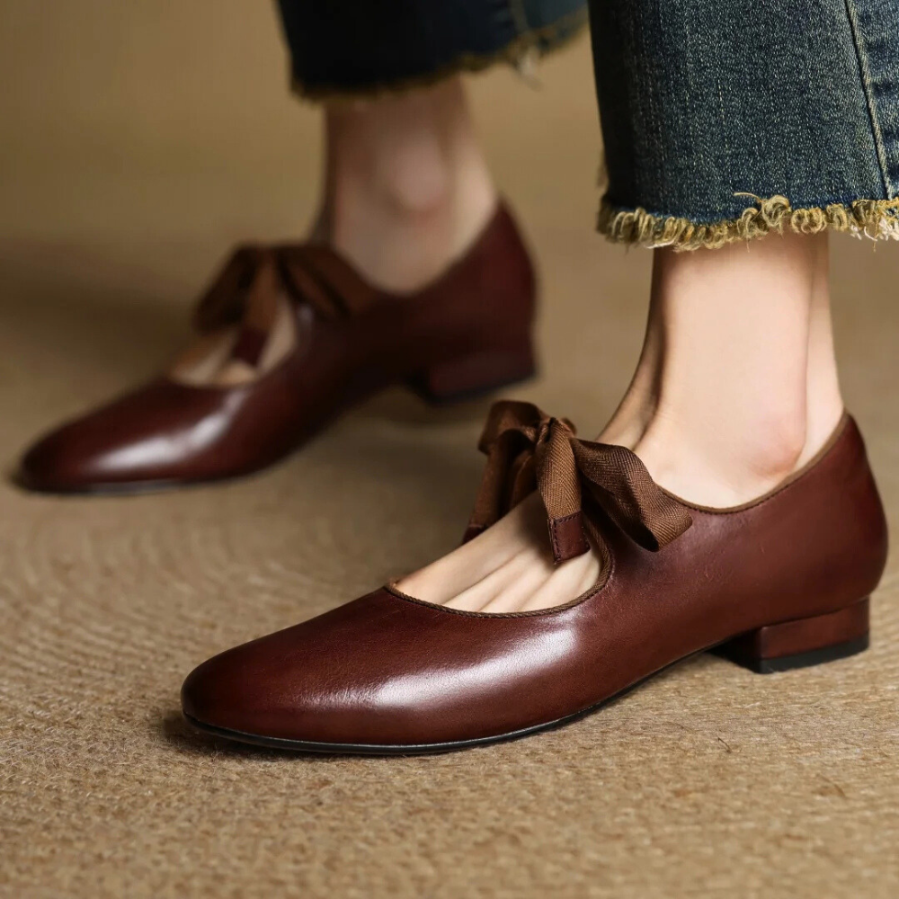 Bellaria | Ballerine Eleganti in Vera Pelle Italiana con Fiocco