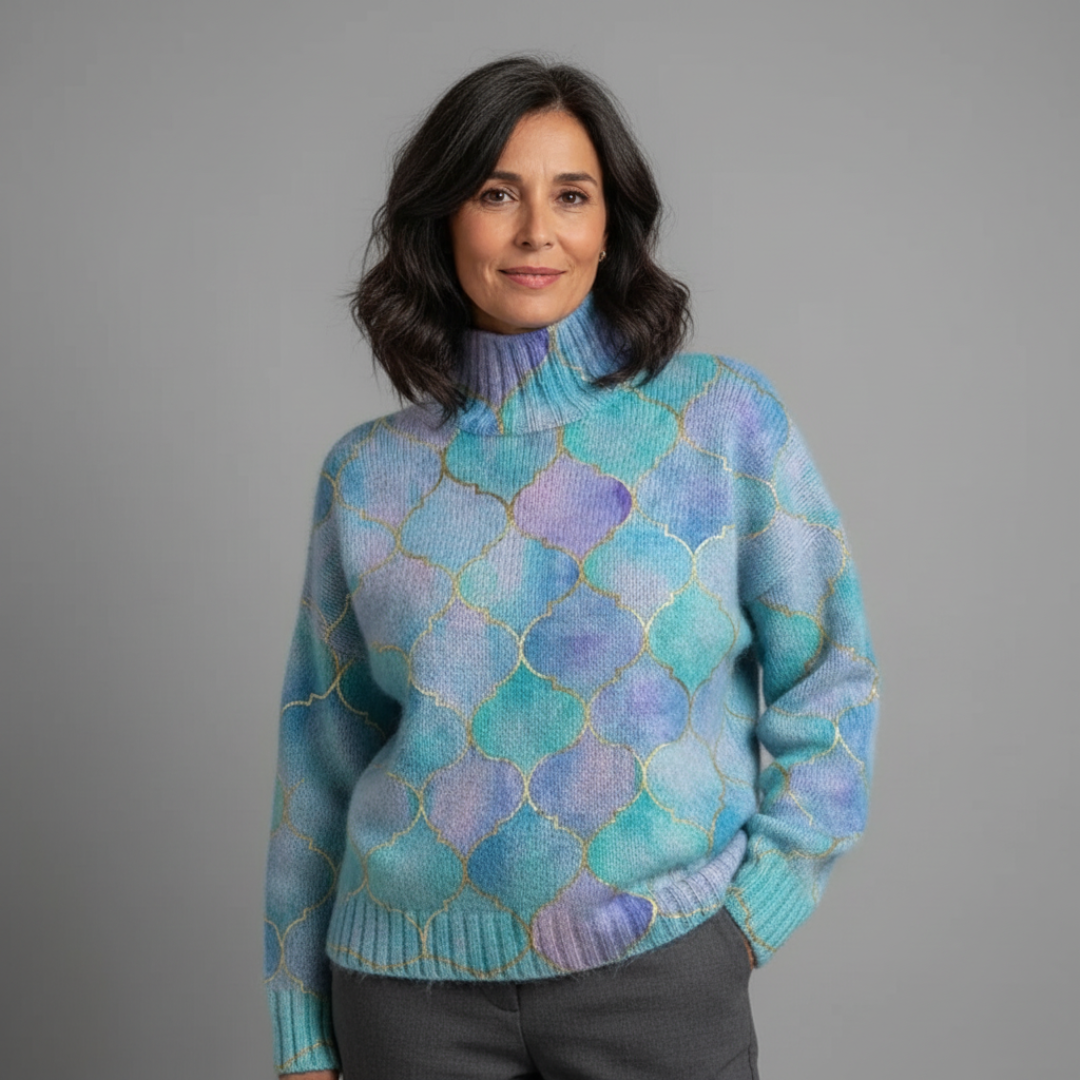 Erica – Maglione Aurora Glow con Dettagli Dorati