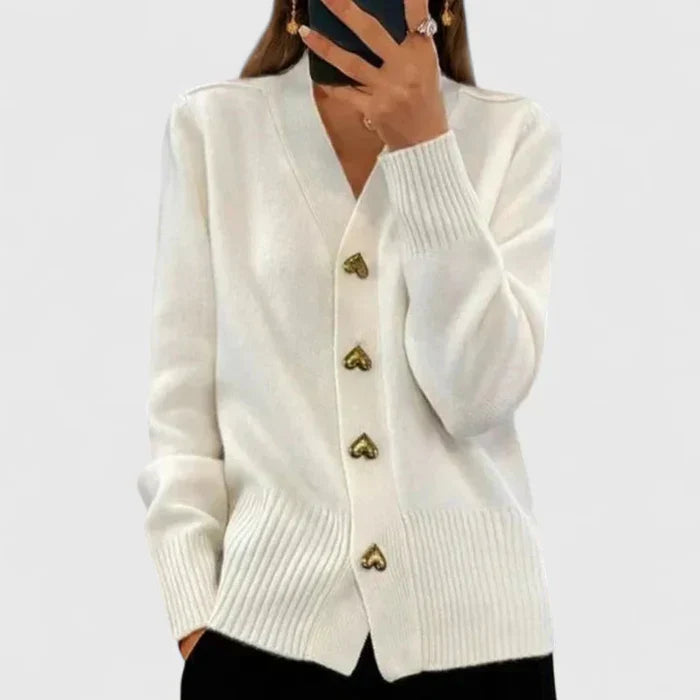Lyddia | Cardigan con Bottoni a Cuore