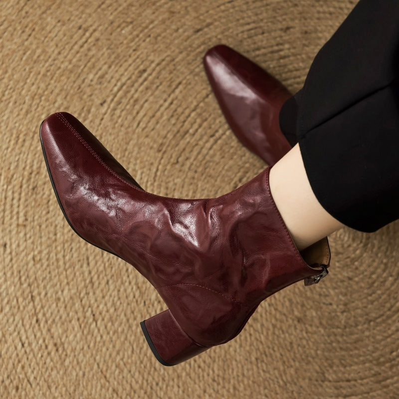 Mirella | Stivaletti in Vera Pelle con Tacco Medio