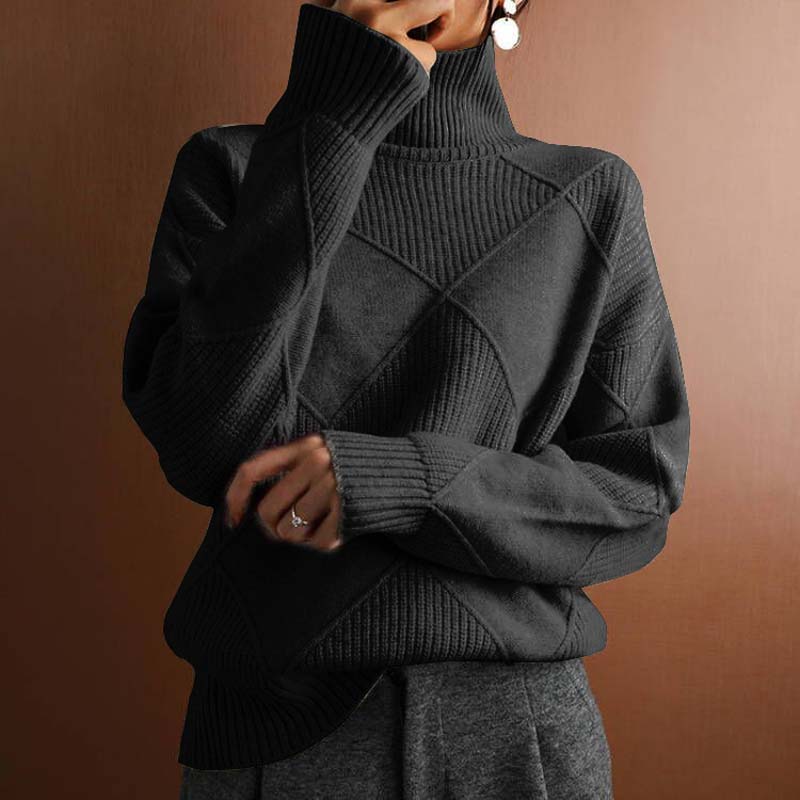 Remmy | Maglione a Collo Alto con Trama Lavorata