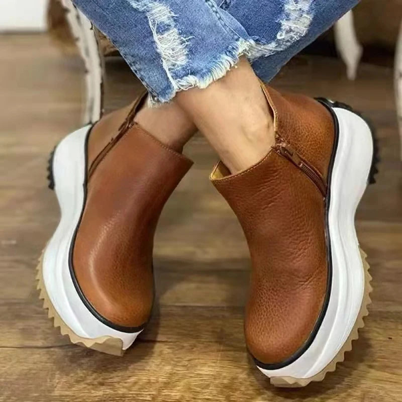 Aurelia | Stivaletti in Vera Pelle con Suola Spessa