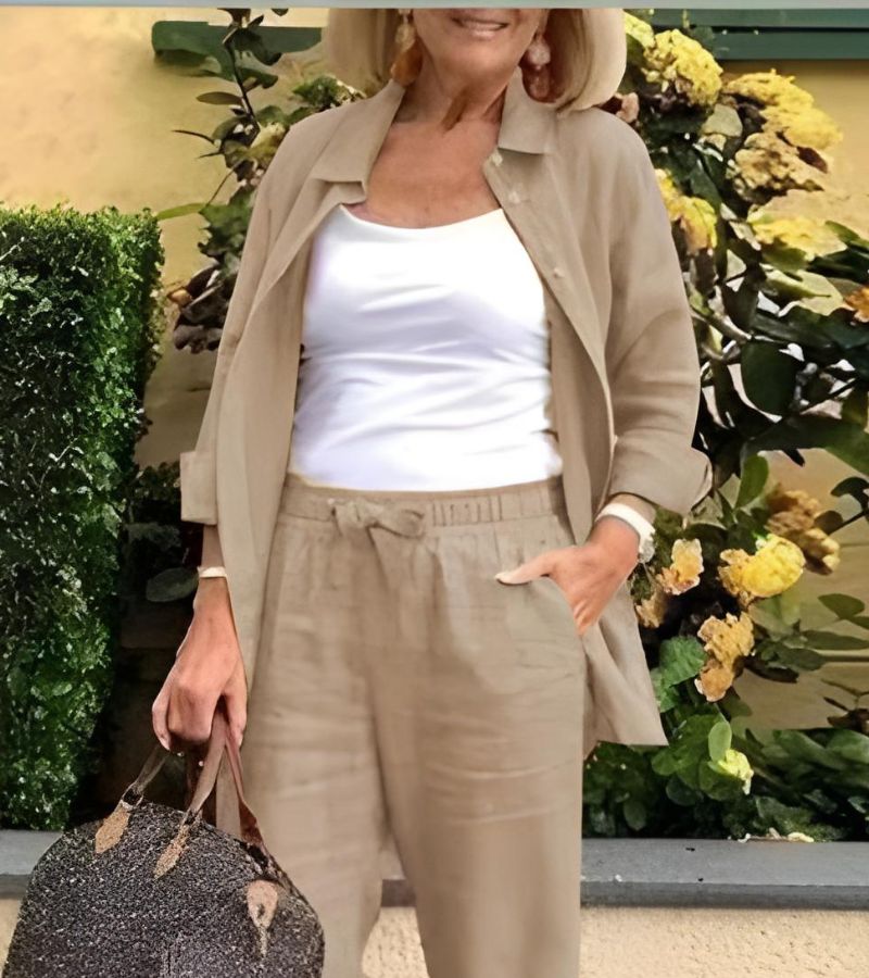 Martina | completo camicia e pantaloni in lino e cotone