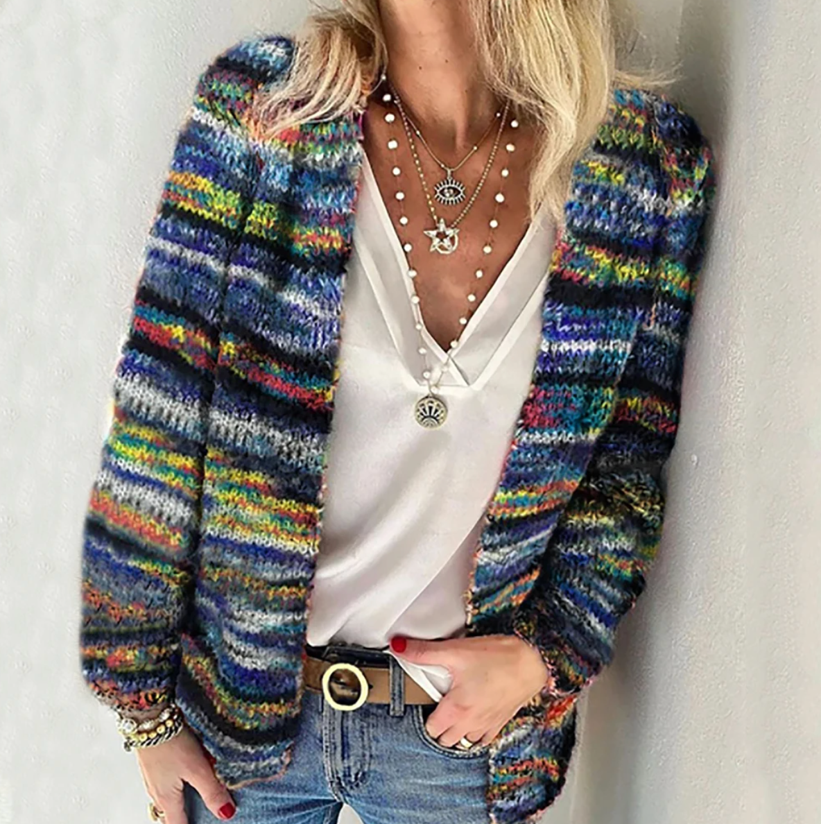Cleo | Cardigan elegante multicolore