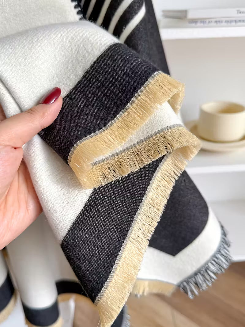 Velina | Scialle Morbido Reversibile a Righe