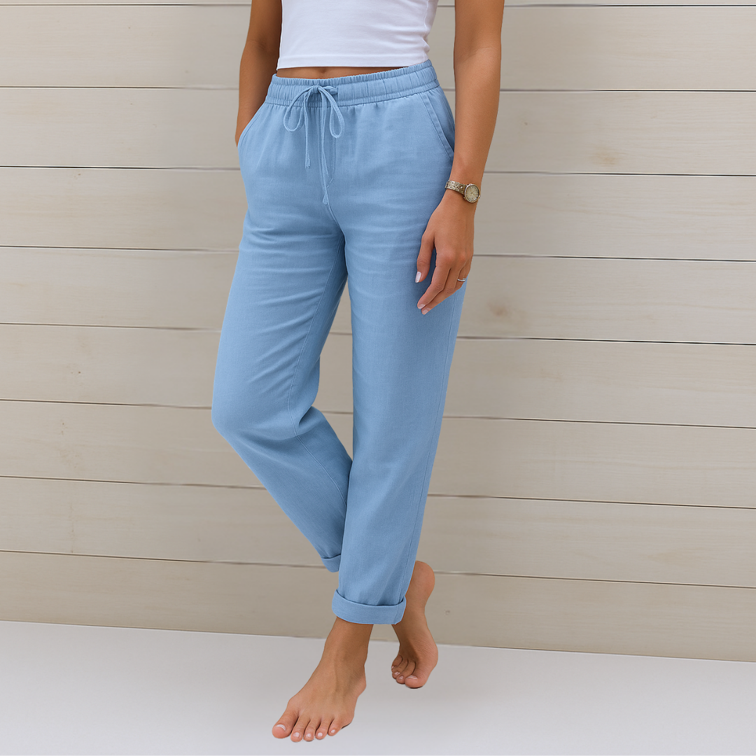 Maja | Pantaloni stretch in lino traspirante premium