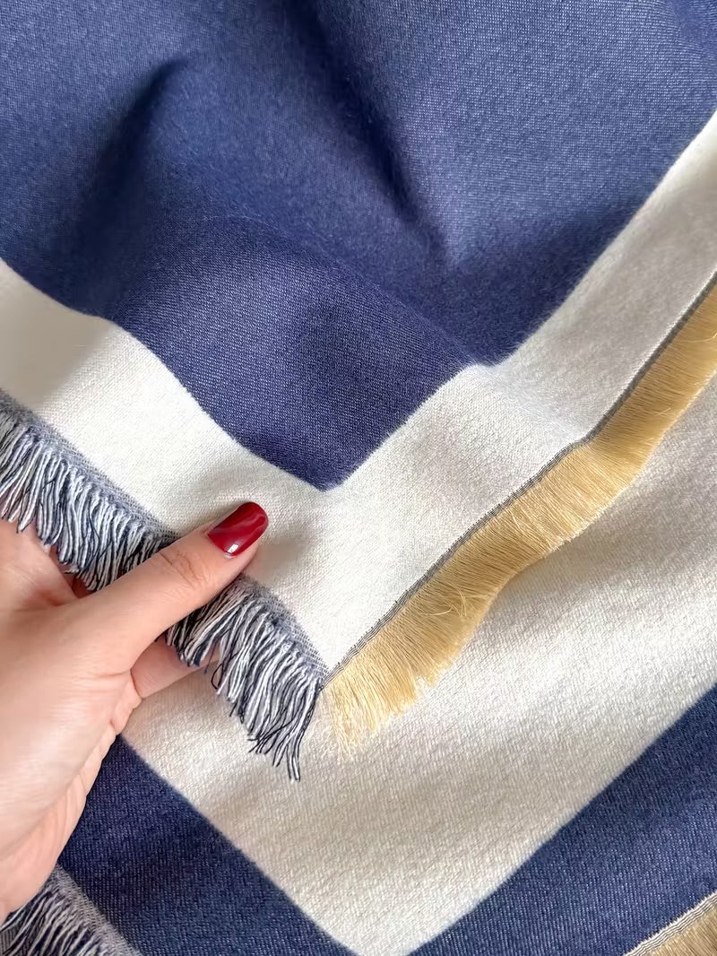 Velina | Scialle Morbido Reversibile a Righe