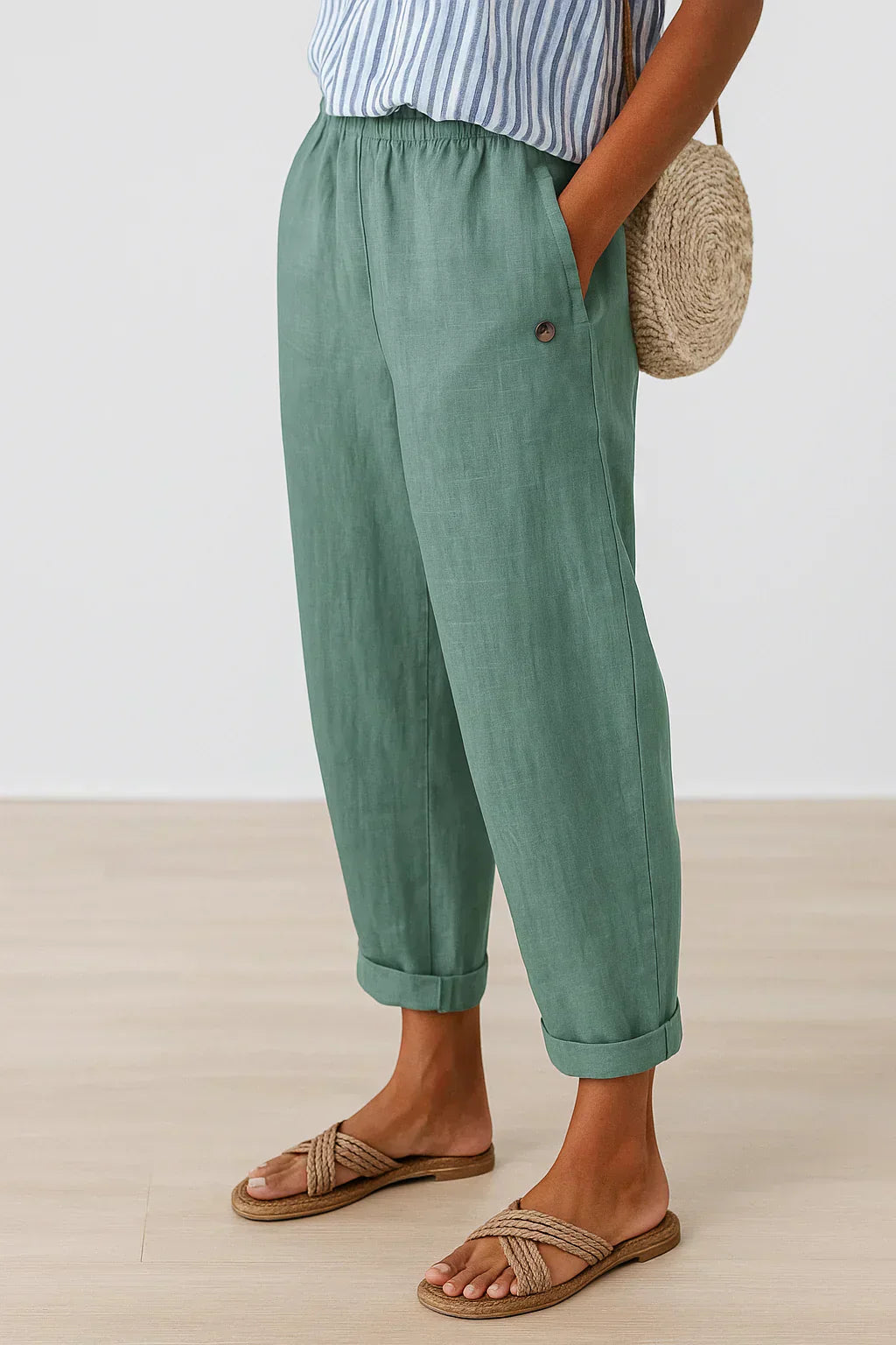 Edith | pantaloni leggeri in lino e cotone eleganti