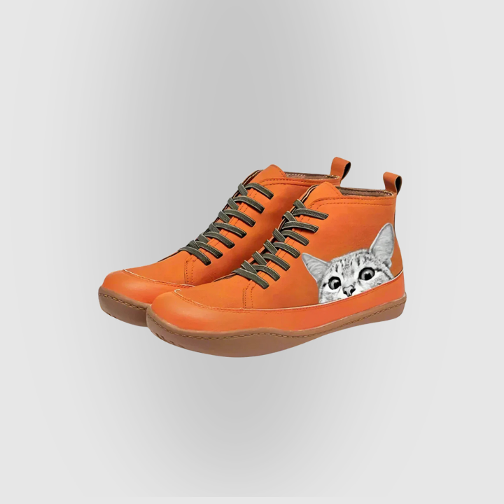 Pippa | Stivaletti Eleganti alla Caviglia con Motivo Felino