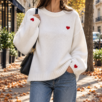 Maglione donna cuore ricamato | Lavinia