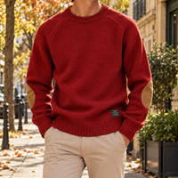 Maglione uomo con toppe ai gomiti | Leo