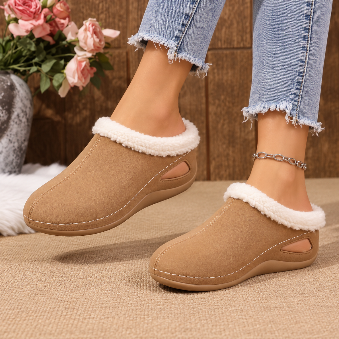 Scarpe donna marroni con traforo a goccia laterale e punta chiusa arrotondata